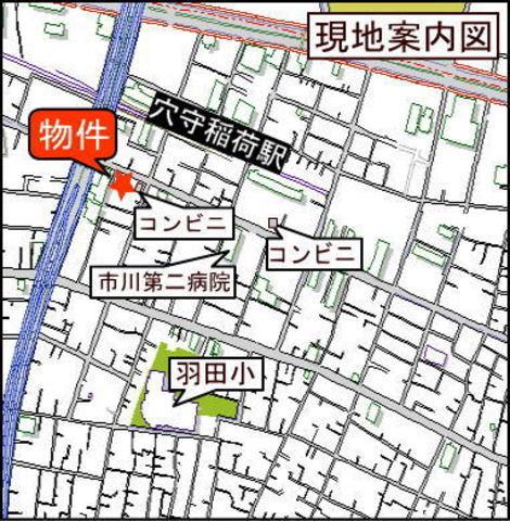 【地図】京急空港線穴守稲荷駅徒歩3分　コンビニ隣接