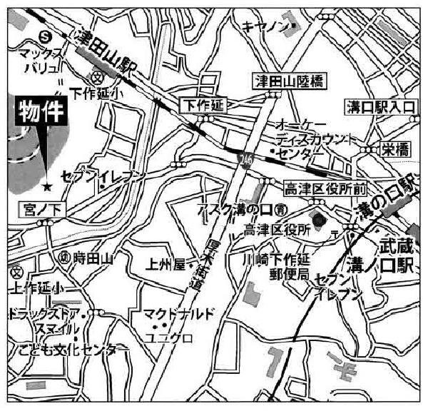 【地図】地図:川崎市高津区下作延5‐10‐25