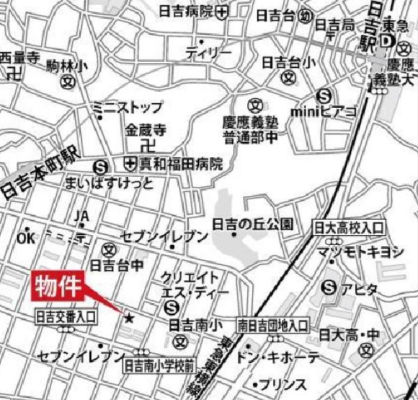 【地図】地図:横浜市港北区日吉本町4‐3‐5