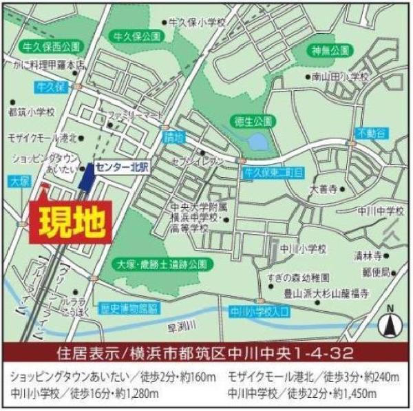 【地図】地図:横浜市都筑区中川中央1‐4‐32