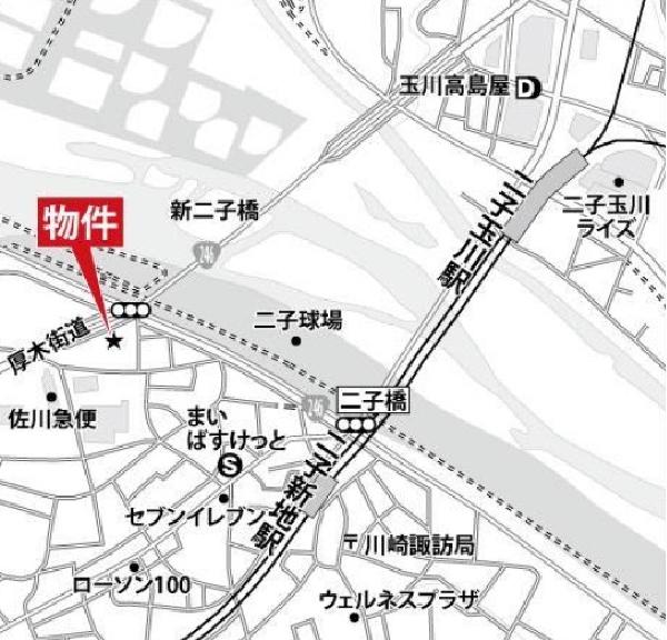 【地図】地図:川崎市高津区二子1－26－23