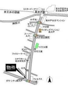 【地図】エスぺランサ高井戸 　地図