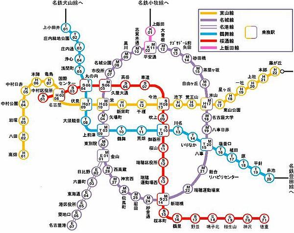 【周辺】名古屋市営地下鉄路線図