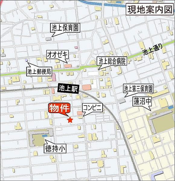 【地図】駅から徒歩5分の住宅地です