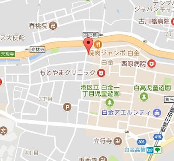 【地図】モナーク白金