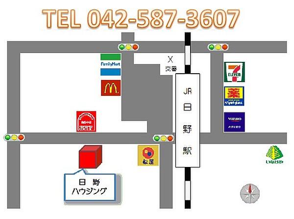 【地図】日野ハウジングはＪＲ日野駅前で営業中