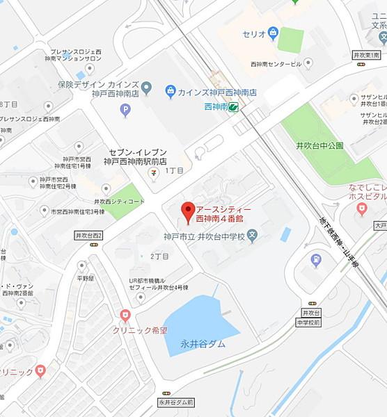 【地図】物件現地：神戸市西区井吹台西町2-1