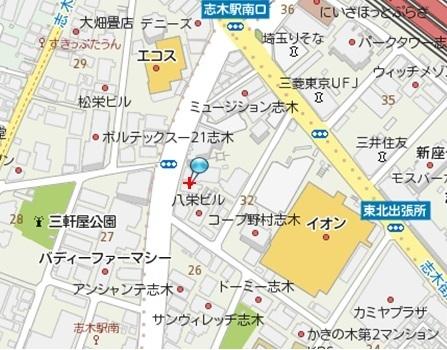 【地図】東武東上線「志木駅」徒歩2分