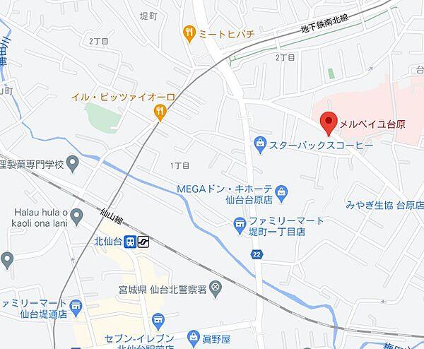 【地図】メルベイユ台原・地図