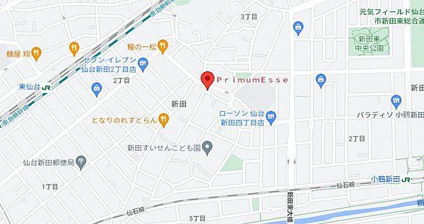 【地図】東北本線「東仙台」駅、仙石線「小鶴新田」駅を利用できます。