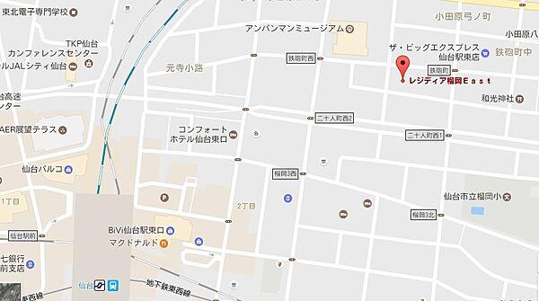 【地図】仙台駅・中心部へのアクセス良好です。