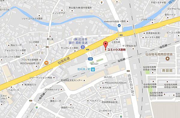 【地図】仙石線「陸前原ノ町駅」徒歩２分の立地です。