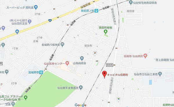 【地図】仙石線・・・宮城野原駅・・・徒歩１０分