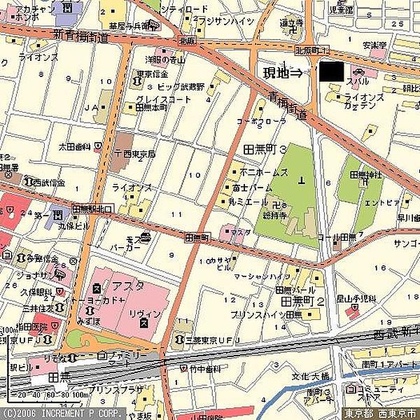 【地図】西武新宿線「田無駅」徒歩８分