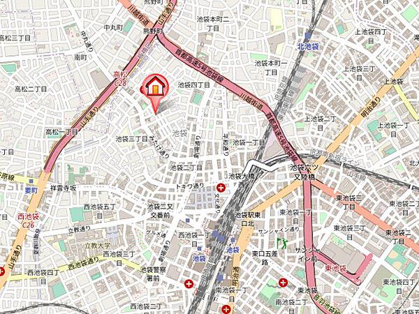 【地図】東京メトロ副都心線「池袋駅」徒歩８分