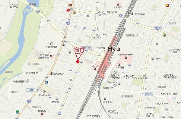 【地図】広域地図：駅周辺に便利な商業施設が集中しています。