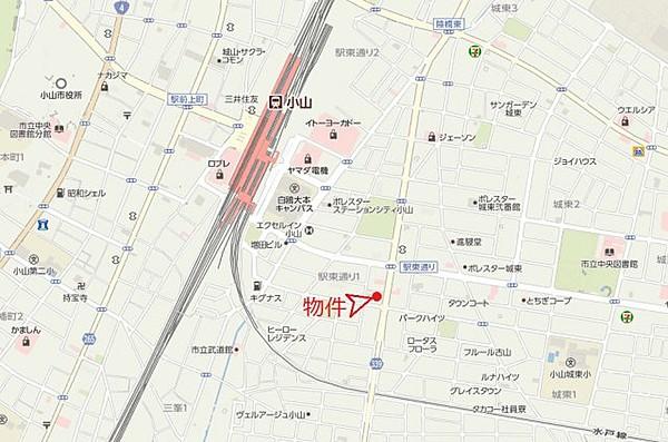 【地図】駅に近く、都心への新幹線通勤に便利な立地です。