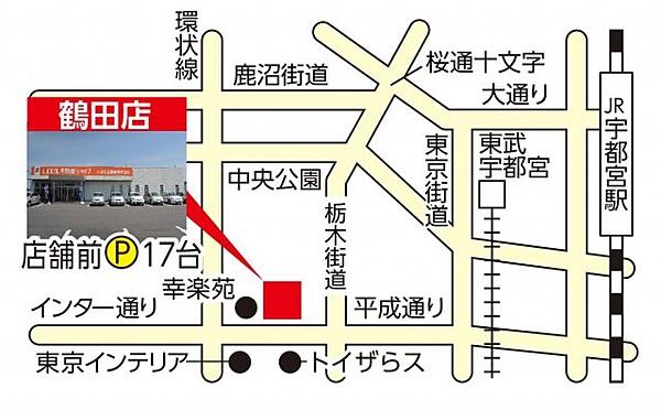 【地図】鶴田店の地図です。