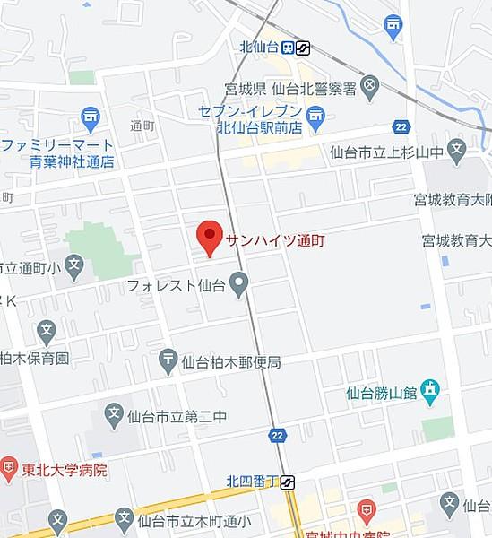 【地図】仙台市営南北線「北四番丁」徒歩10分の好立地マンション