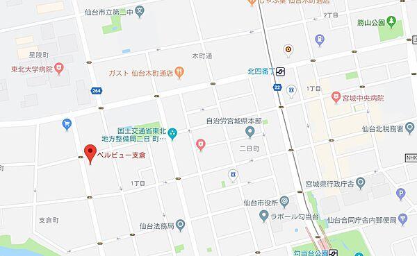 【地図】ベルビュー支倉・地図