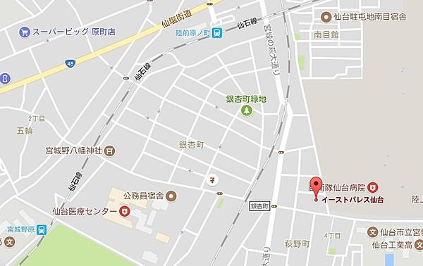 【地図】仙石線「陸前原ノ町駅」徒歩１０分の立地です。