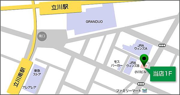 【地図】タウンハウジング立川店はこちら