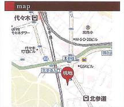 【地図】副都心線「北参道」駅徒歩1分 JR山手線「代々木」駅も利用可能