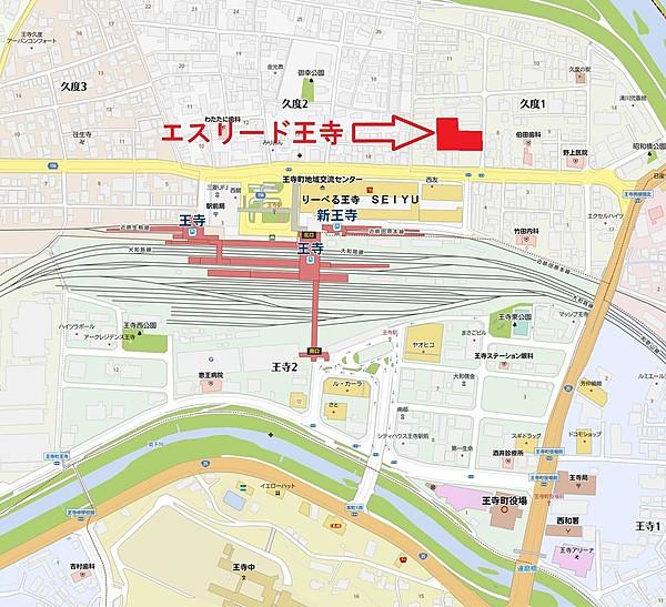 【地図】駅４分　りーべる王寺目の前
