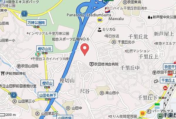 【地図】フォレストシティ千里丘Ｄ棟