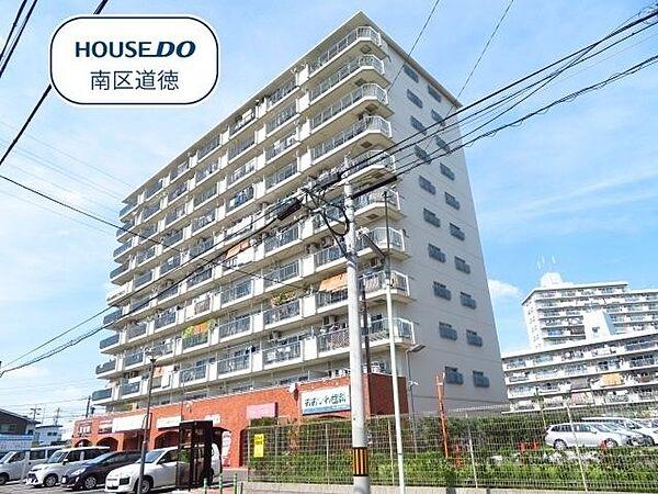 【外観】11階建てのマンションです。1階部分は、喫茶店などのお店があります。JR東海道本線 笠寺駅まで徒歩約10分の距離に立地です。近くには、コンサートホールがある「日本ガイシスポーツプラザ」があります。