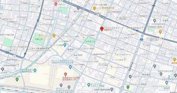 【地図】JR「東姫路駅」まで徒歩約14分ですので、通勤、通学に便利な立地です。