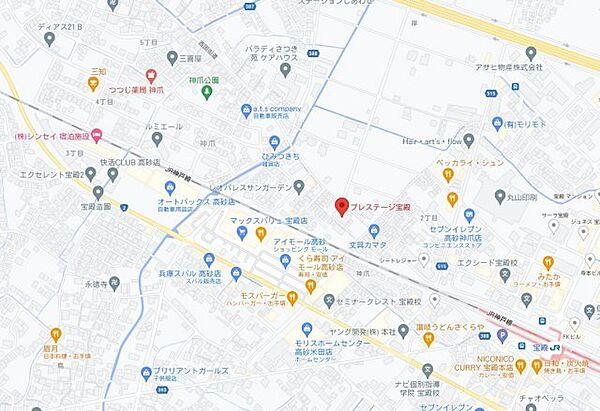 【地図】米田西小学校、宝殿中学校