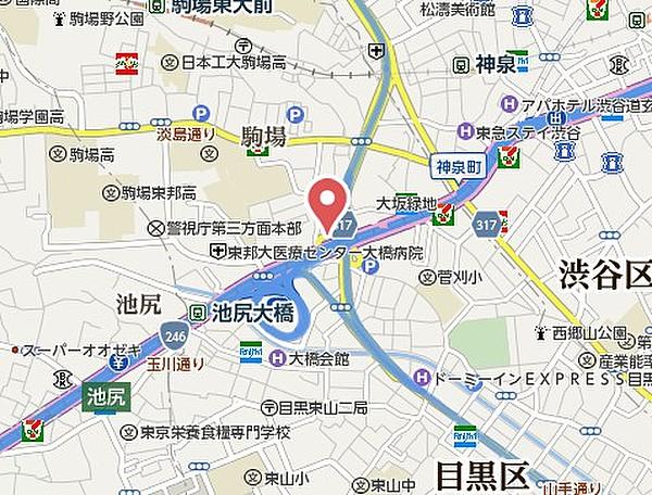 【地図】LUCENT COURT 池尻大橋