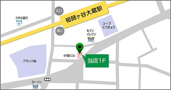 【地図】駅徒歩1分