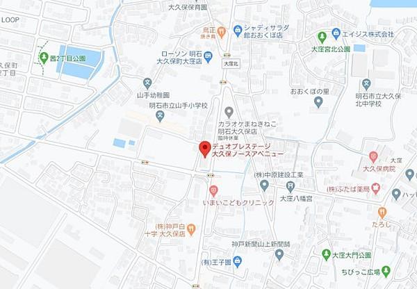 【地図】ＪＲ「大久保駅」徒歩約14分