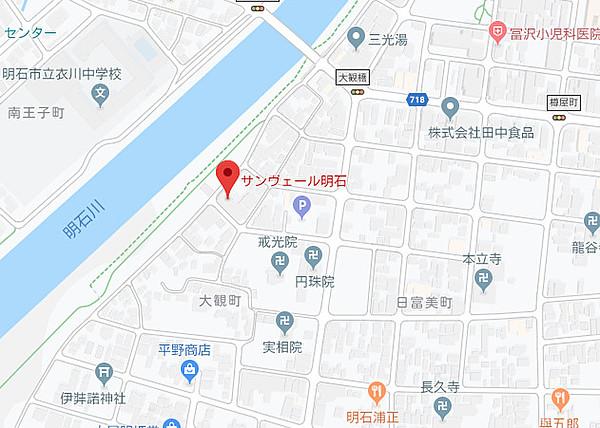 【地図】大観小学校、衣川中学校