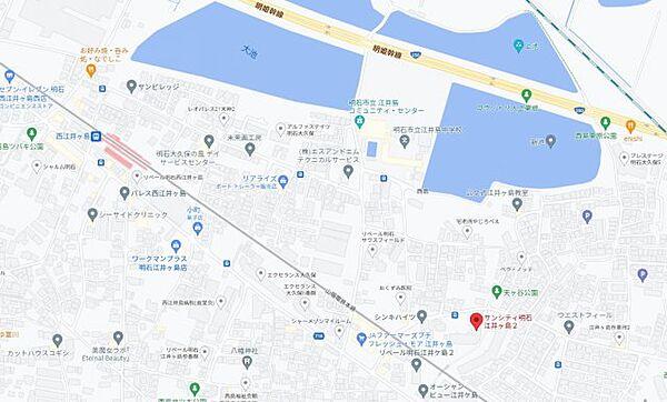 【地図】山電「江井ヶ島駅」まで徒歩約9分ですので、通勤、通学に便利な立地です。