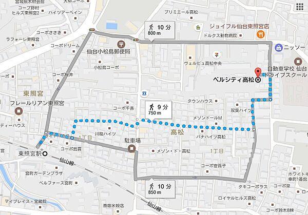 【地図】ＪＲ仙山線「東照宮駅」徒歩10分