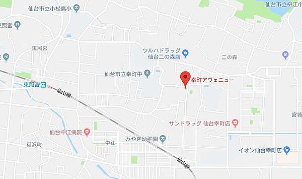 【地図】仙山線「東照宮駅」徒歩１４分