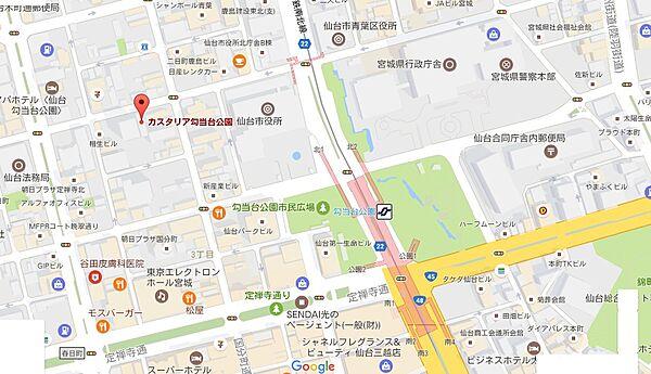 【地図】県庁・市役所至近、中心部まで徒歩圏内。
