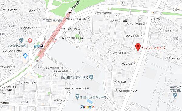 【地図】ベルシティ旭ヶ丘・地図