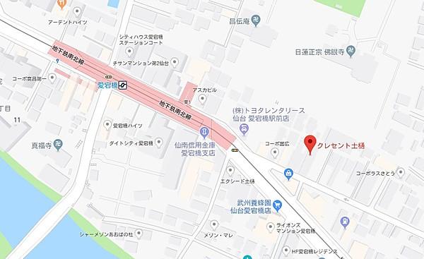 【地図】クレセント土樋・地図