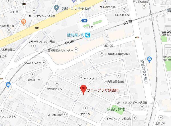 【地図】サニープラザ銀杏町・地図