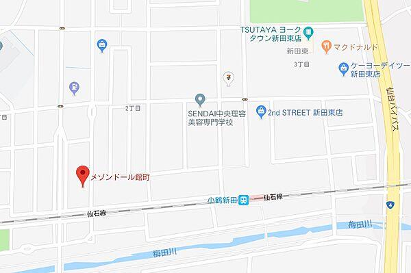 【地図】ＪＲ仙石線「小鶴新田駅」徒歩７分