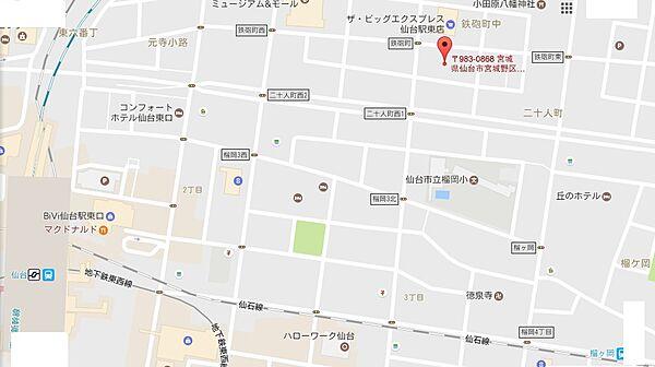 【地図】人気の仙台東口エリア