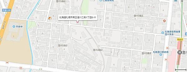 【地図】澄川駅まで徒歩6分の立地