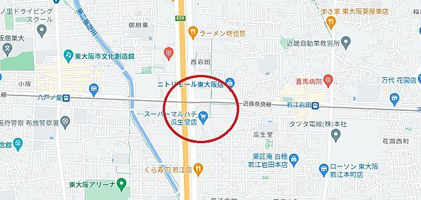 【地図】新駅「瓜生堂」駅まで徒歩約２分♪お買い物は徒歩３分圏内♪とても便利な立地です♪
