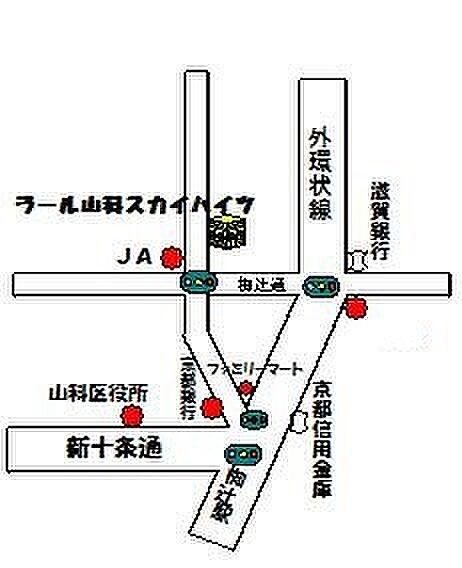 【地図】椥辻駅歩５分　交通買物便利