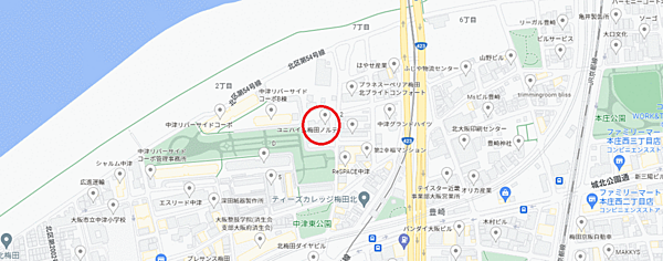 【地図】大阪市北区の高層階でこのお値段♪是非ご自身の目でお確かめください♪