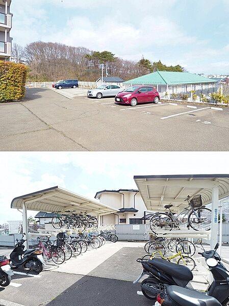 【駐車場】ファミリーカーでも駐車し易い、平置き駐車場。空きあります。